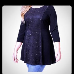 Melissa McCarthy Seven7 Blue tunic mini dress 1X